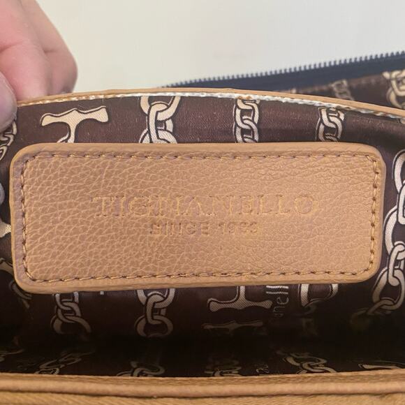 Tignanello Mini Dome Leather Bag Satchel Top Handles Mini Tote Cobalt Blue Tan - Picture 2 of 11